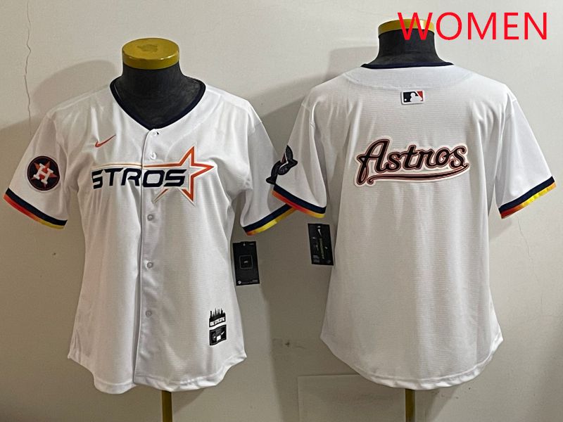 Women Houston Astros Blank White three generations Joint Name Nike 2025 MLB Jersey style 18->women mlb jersey->Women Jersey
